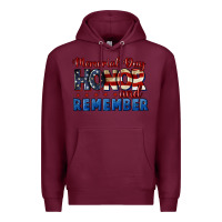 Burgundy Memorial day honor and remember 4th of july Premium Hoodie - CowGirlArtShop