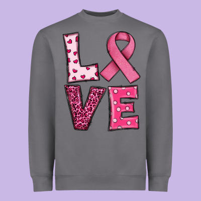 Western Breast Cancer Love Heavyweight Sweatshirt Designed By Ranaportraitstore