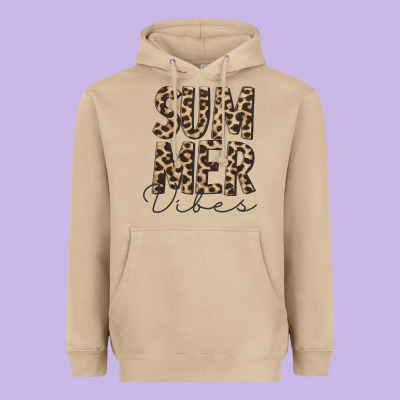 Summer Vibes Leopard Heavyweight Hoodie Designed By Cowcowdesign