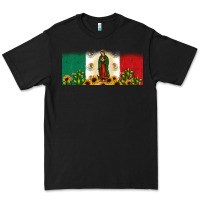 Lady Of Guadalupe Mexican Flag Premium Tee | Teevron