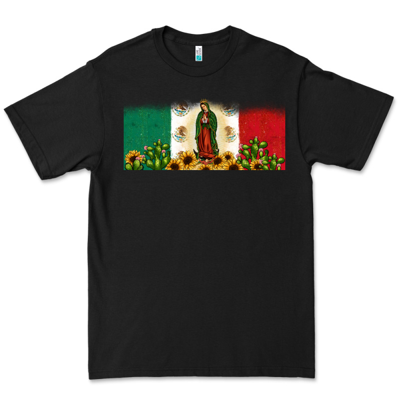 Lady Of Guadalupe Mexican Flag Premium Tee by JahusDesignShop | Teevron