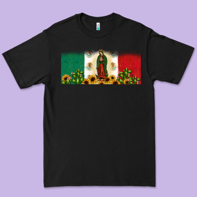 Lady Of Guadalupe Mexican Flag Premium Tee Designed By Jahusdesignshop