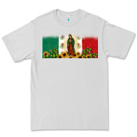 Dove Grey lady of guadalupe mexican flag Premium Tee - JahusDesignShop