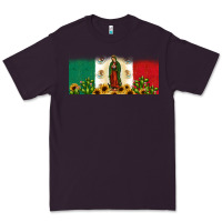 Plum lady of guadalupe mexican flag Premium Tee - JahusDesignShop