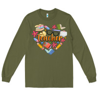 Army Green teacher heart Long Sleeve Tee - Artiststas