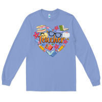 Colony Blue teacher heart Long Sleeve Tee - Artiststas
