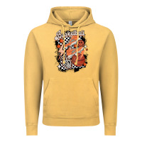 Vintage Mustard checkered retro basketball Vintage Hoodie - MaliasSmallBusiness