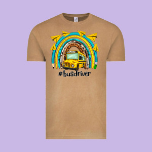 Bus Driver Rainbow Vintage Tee Designed By Nancycooperartshop