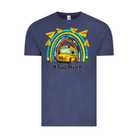 Vintage Denim bus driver rainbow Vintage Tee - NancyCooperArtShop