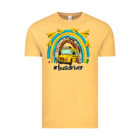 Vintage Mustard bus driver rainbow Vintage Tee - NancyCooperArtShop