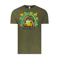 Vintage Olive bus driver rainbow Vintage Tee - NancyCooperArtShop