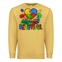 Antique Gold different is beautiful autism Premium Sweatshirt - OliviaCreatesArt