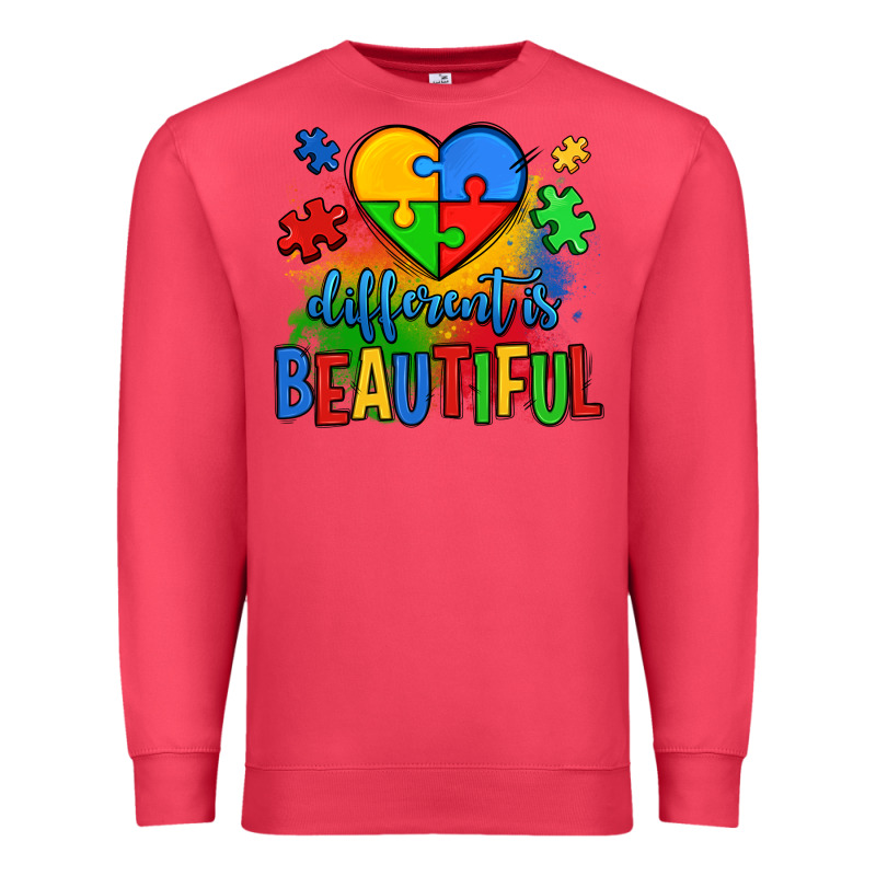 Different Is Beautiful Autism Premium Sweatshirt by OliviaCreatesArt | Teevron