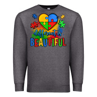 Charcoal Heather different is beautiful autism Premium Sweatshirt - OliviaCreatesArt