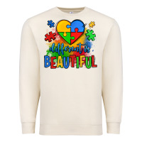 Sandshell different is beautiful autism Premium Sweatshirt - OliviaCreatesArt