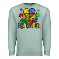 Seafoam different is beautiful autism Premium Sweatshirt - OliviaCreatesArt