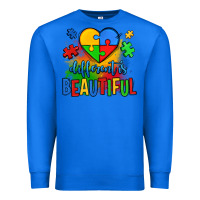 True Royal different is beautiful autism Premium Sweatshirt - OliviaCreatesArt