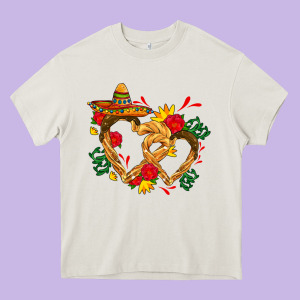Churros With Love And Sombrero Heavy Core Tee Designed By Adodesignshop
