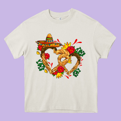 Churros With Love And Sombrero Heavy Core Tee Designed By Adodesignshop