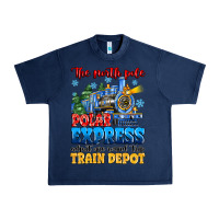Navy thr north pole polar express admit one round trip Urban Heavy Tee - MaliasSmallBusiness