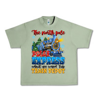 Oil Green thr north pole polar express admit one round trip Urban Heavy Tee - MaliasSmallBusiness