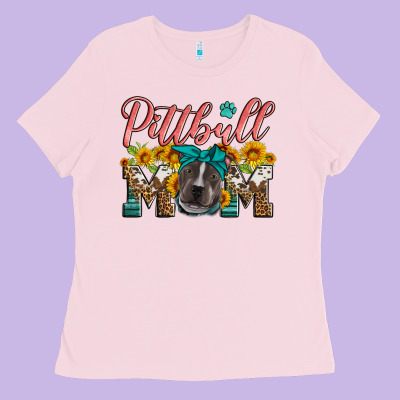 Pittbull Mom Ladies Tee Designed By Artiststas