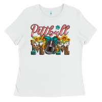 White pittbull mom Ladies Tee - Artiststas