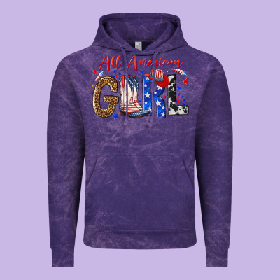 All American Girl Vintage Hoodie Designed By Nancycooperartshop