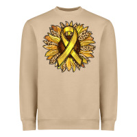 Mushroom Child Cancer Awareness Sunflower Heavyweight Sweatshirt - RanaPortraitStore