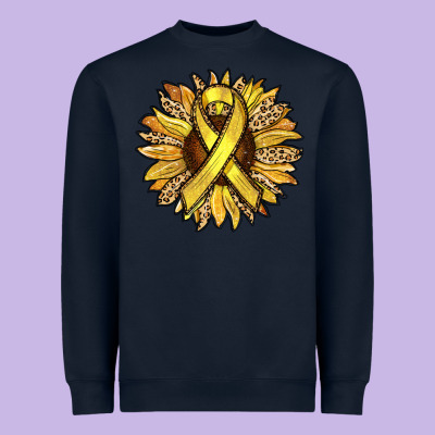 Child Cancer Awareness Sunflower Heavyweight Sweatshirt Designed By Ranaportraitstore