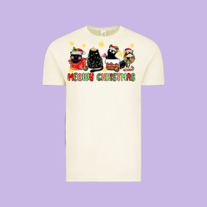 Meowy Christmas Cats Vintage Tee Designed By Maliassmallbusiness