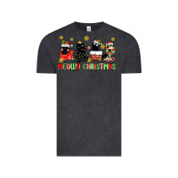 Vintage Black meowy christmas cats Vintage Tee - MaliasSmallBusiness