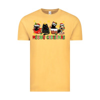 Vintage Mustard meowy christmas cats Vintage Tee - MaliasSmallBusiness