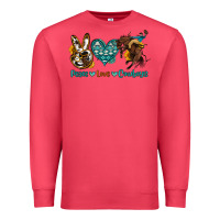 Cardinal peace love cowboys Premium Sweatshirt - OliviaCreatesArt