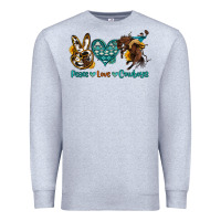 Heather Grey peace love cowboys Premium Sweatshirt - OliviaCreatesArt