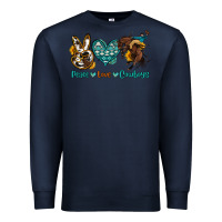 Navy peace love cowboys Premium Sweatshirt - OliviaCreatesArt