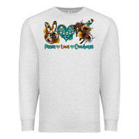 Oatmeal Heather peace love cowboys Premium Sweatshirt - OliviaCreatesArt