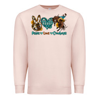 Pale Pink peace love cowboys Premium Sweatshirt - OliviaCreatesArt