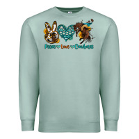 Seafoam peace love cowboys Premium Sweatshirt - OliviaCreatesArt