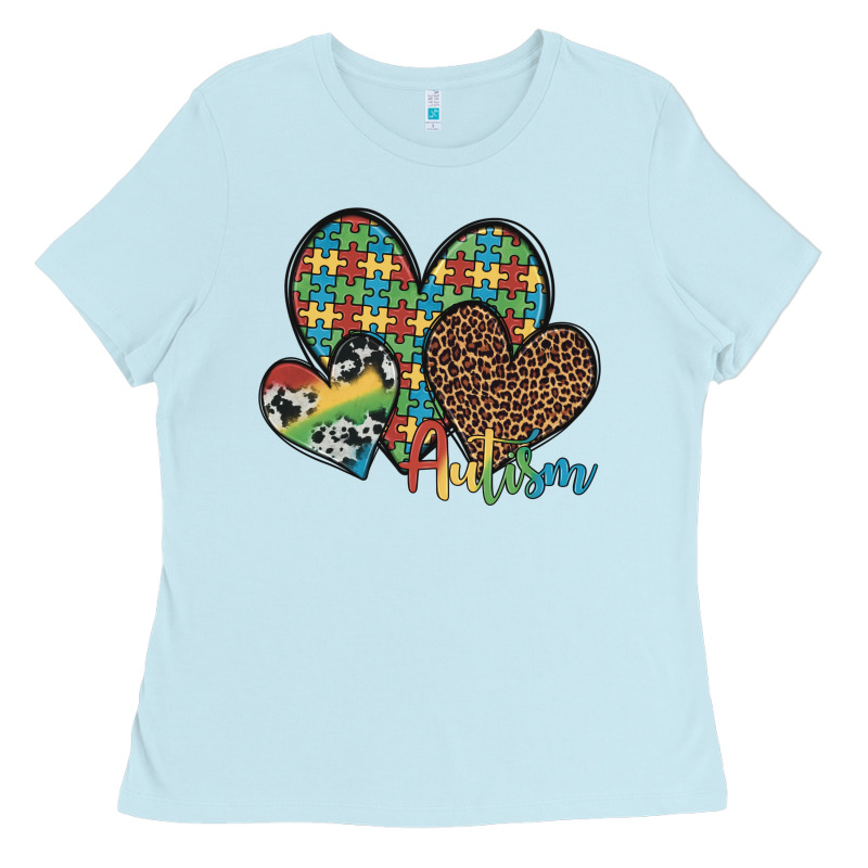 Autism Hearts Leopard Cowhide Ladies Tee by Artiststas | Teevron