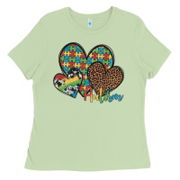 Matcha autism hearts leopard cowhide Ladies Tee - Artiststas