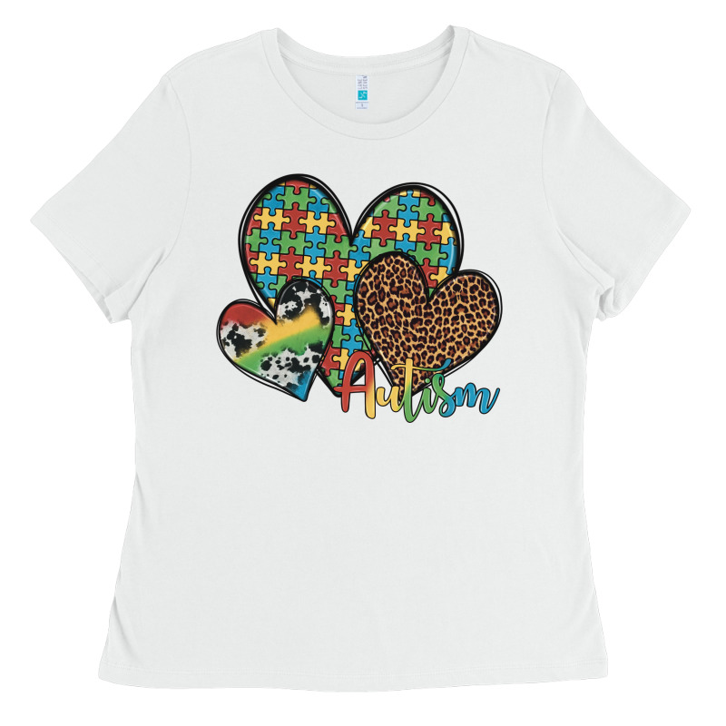 Autism Hearts Leopard Cowhide Ladies Tee by Artiststas | Teevron