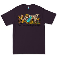 Plum peace love longhorn heifer Premium Tee - LillyAllenDesigns