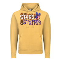 Vintage Mustard stars and stripes Vintage Hoodie - NancyCooperArtShop