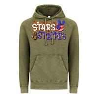 Vintage Olive stars and stripes Vintage Hoodie - NancyCooperArtShop