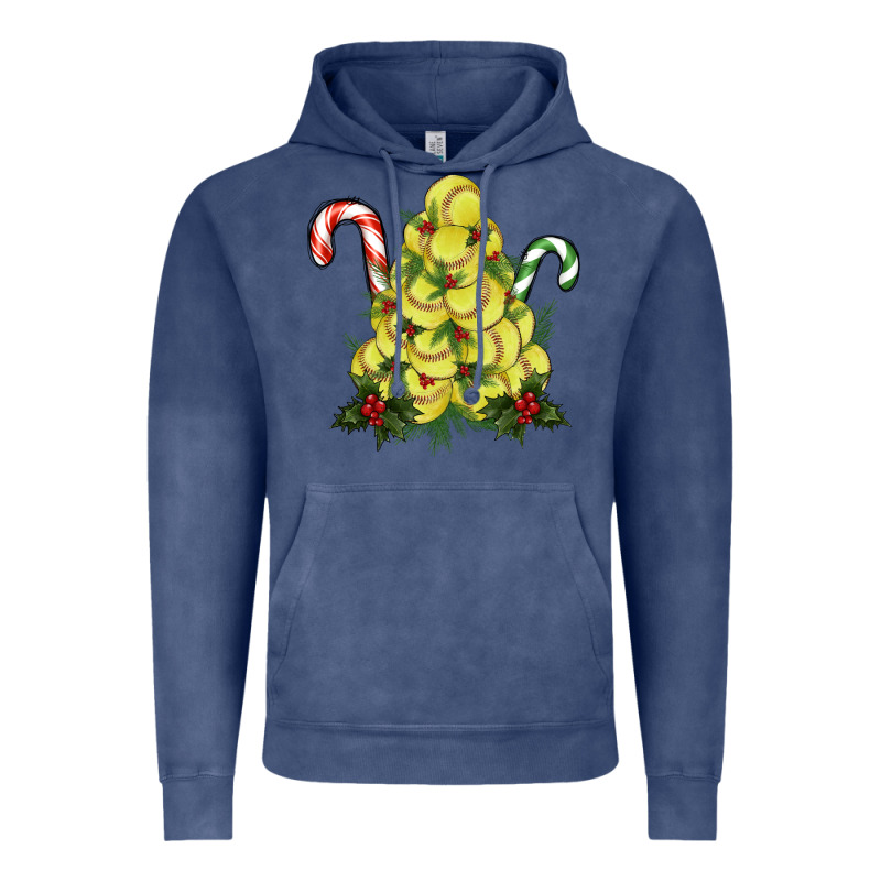 Softball Christmas Tree Vintage Hoodie by RanaPortraitStore | Teevron