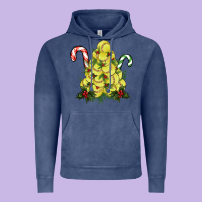 Softball Christmas Tree Vintage Hoodie Designed By Ranaportraitstore