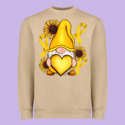 Childhood Cancer Gnome Heavyweight Sweatshirt Designed By Ranaportraitstore