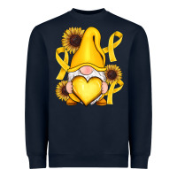 Navy Childhood Cancer gnome Heavyweight Sweatshirt - RanaPortraitStore