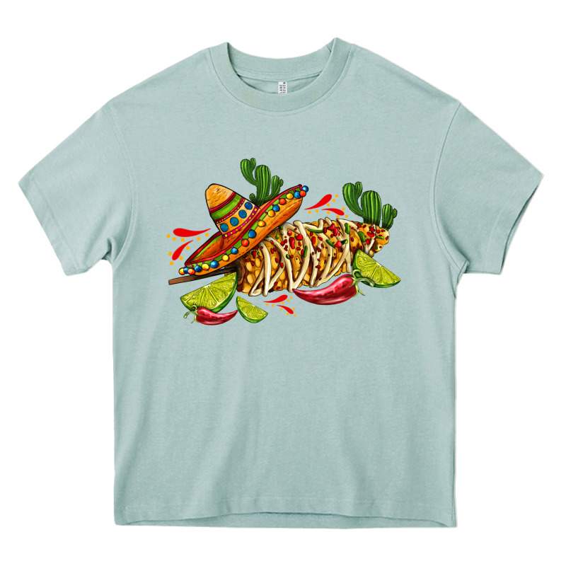 Mexican Elote Corn Sombrero Lime And  Cactus Heavy Core Tee by AdoDesignShop | Teevron